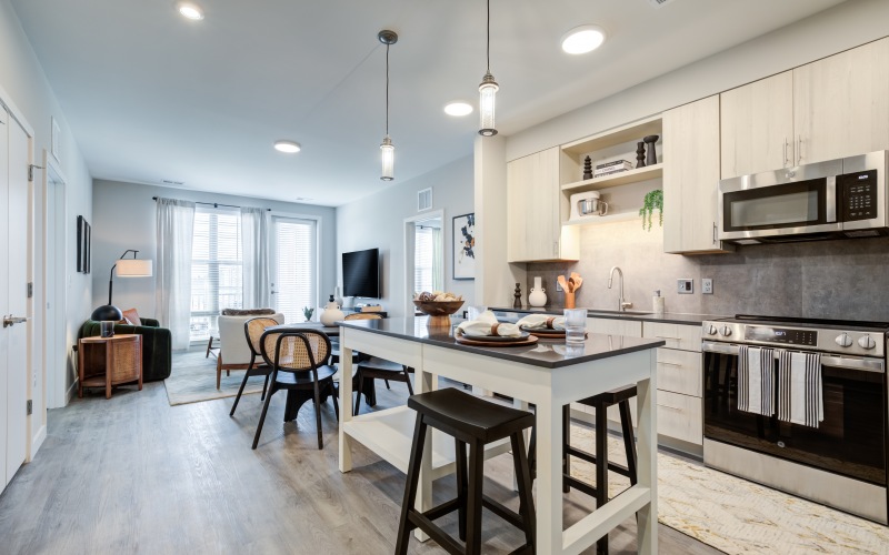 Kitchen,  dining and living room -  EDE downtown Frederick MD apartments